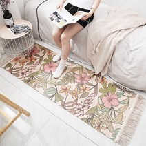태슬카펫 발매트 침실 러그 주방 베란다 거실 북유럽 보타니컬, 60x180cm, 한여름의 시간.