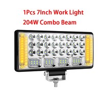 KIEND 12V 24V LED써치라이트 후진등 해루질 서치라이트 화물차 작업등 집어등 차폭등 사이드램프, 7인치204W, 1pcs
