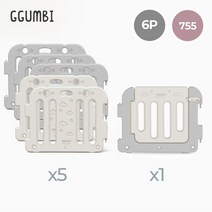 [꿈비] 베이비룸 755 베이직가드 5p + 세이프도어 1p_단품 6p 세트, 상세설명 참조, 코코블루 (755가드5p+도어1p)