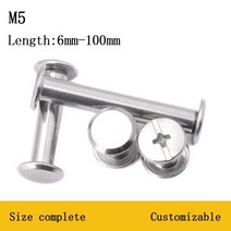스프링 제본기 분철 20pcs 시카고 나사 게시물 바인딩 나사 m5 스크랩북 사진 앨범 바인딩 diy 가죽 장식 제본 수리 JX, 100mm, 구리 도금