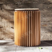 나혼자산다 종이가구 접이식 종이 스툴 의자 페이퍼팝 미니멀라이프, 브라운l크라프트지l 높이 28cm