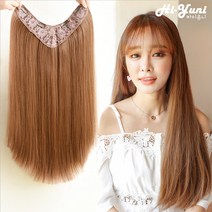하이유니 스트레이트 펌 반가발 60cm, 네츄럴블랙