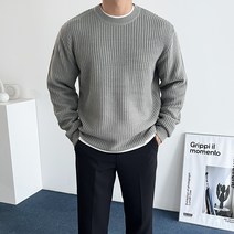 데일트 남자 빅사이즈 하찌 라운드 오버핏 니트