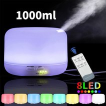 사무실가습기REUP LED 가습기 전기 아로마 디퓨저 테라피 에센셜 초음파 쿨 미스트 안개 메이커, 07 White 1000ml_04 영국
