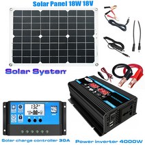 태양광 발전 설치 발전기 판넬 전지판 솔라6000W 전원 인버터 12V ~ 220V 18W, 01 12V to 110V_02 6000 와트