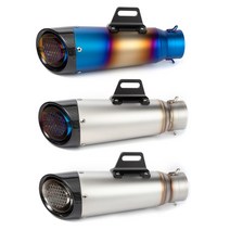 오토바이 pcx 머플러 PCX 튜닝 NMAX 스쿠터 배기 파이프 탈출 수정 된 탄소 섬유 moto 51mm 61mm for 카페 레이서 msx125 gsxr 600 mt 07, a-61mm-sc 레이저 로고