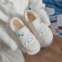 귀여운 시나모롤 산리오 키티 디자인 부드러운 층간소음 방지 슬리퍼 실내화 사무실 거실 실내 털 보온 겨울 여름 거실화 커스텀 기능성, C + 250~255
