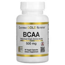 캘리포니아 골드 뉴트리션 California Gold Nutrition BCAA AjiPure® 분지쇄아미노산 500mg 베지 캡슐 60정 US 직배송, 1PACKAGE, 상세참조