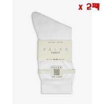 FALKE Family cotton blend socks 2009 White EUR 35 38 팔케 패밀리 코튼 블렌드 양말 2009 화이트 35-38사이즈 2팩
