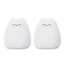 LED 실리콘 고양이 수면등 무드등 2개입, 베이비