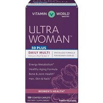 Vitamin World Ultra Woman 50 Plus Daily Multivitamin Feat. Biotin Vitamins B C D E Calcium Zinc Selenium Beta-Carotene Health Wellness Multi-Supplemen