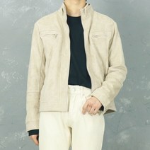변필남 남자 스웨이드 라이더 가죽 자켓