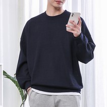 [오버나인] 남자 데일리 오버핏 니트 맨투맨