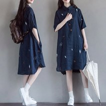 라쿤걸 데일리 긴셔츠 린넨원피스 D0044