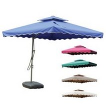 폴딩파라솔 야외 카페 정원 홀딩파라솔 특대형 사각, 사각 폴딩파라솔, 화이트