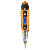 스마트 검전기 전기 전기검전기 비접촉식 비접촉검전기 디지털 테스트 연필 테스터 전압 검출기 펜 LCD 디스플레이 스크루 드라이버 유도 테스터 AC/DC 12-250V 전기 도구, 주황색, 03 Orange