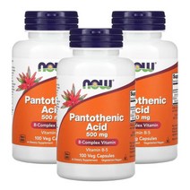 나우푸드 판토테산 비타민B5 500mg 100정 3통