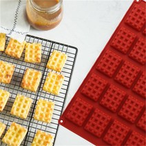 와플팬 브라운 20 홀 실리콘 DIY 초콜릿 와플 비스킷 몰드 얼음 격자 케이크 만들기 액세서리 베이킹 도구, 한개옵션0