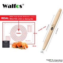 Walfos 40cm 프랑스 롤링 핀 베이킹 핀 피자 반죽 파스타 파이 및 쿠키 너도밤 나무 나무 베이킹 롤러 베이킹 도구, a set