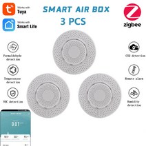 분석 장비 측정기 계측기 Tuya Zigbee 스마트 에어 박스 공기 품질 모니터 CO2 VOC 가스 감지기 센서 자동화 알람 가정용 온도 습도, CHINA, 3 PCS-Air Box