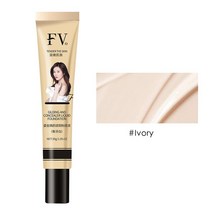 여름 커버 fv 부드러운 피부 도금 및 컨실러 리퀴드 파운데이션 워터프루프 풀 스킨 블레미쉬 다크 스팟 문신 컨실러 크림, b 아이보리