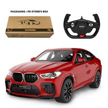 신제품 BMW X6 M RC 자동차 1:14 스케일 원격 제어 모델 무선 자동 기계 차량 성인 선물 Rastar, 01 red