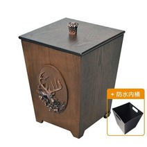 인테리어 휴지통 엔틱 쓰레기통 우드 중국 스타일 거실 더블 레이어 테이블 럭셔리 주방 덮개 포함, 1.A deer head covered - with i