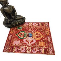 Tibetan Buddhist red Double dorje Silk Brocade Table Cover/Altar Cloth/Shrine Cloth/Cover/placemat, 1
