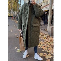 여성경량패딩 패딩 파카 자켓 코트 세련된 레트로 겨울 느슨한 따뜻한 스탠드 칼라 중간