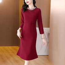 50대원피스 비즈 우아한 모임 정장원피스 엄마 마담 오피스룩