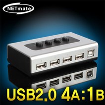 US41 USB2.0 4A대1B 수동선택기(벽걸이형)분배기 선택기 스위치 스위처 영상가전 산업용 네트워크용품 영상출력기기, 본상품