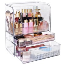ZOZOFO 특대형 예쁜 화장품 정리대 정리함 보관함 3단 코스메틱 박스 아이섀도 립스틱 마스크 시트 브러쉬 수납, 투명색, 1개