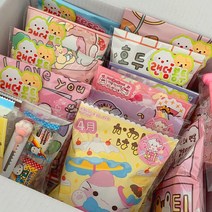 [유하랜박]3배 다꾸 올윰자 랜덤박스 도무송 인스 스티커 떡메모지 랩핑지 포장용품 세트, 4개