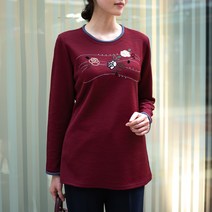 엄마옷 모슬린 장미라운드티셔츠 TS108110마담 미시옷 50대 중년여성의류 60대 엄마옷 빅사이즈 할머니옷 여성옷