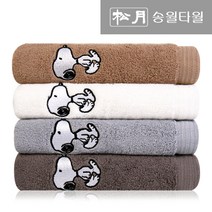 송월 스누피 리버 세면타월, 1매, 갈색