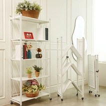 픽차 다용도 접이식 수납장 이동식 선반, 화이트