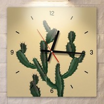 바보사랑 cj711 보테니컬아트(용심목선인장 인테리어벽시계.꾸밈, A타입[원형]／화이트