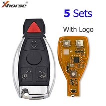 스마트키 원격 Xhorse-VVDI BE 키 프로 메르세데스 벤츠 V3.2 PCB 원격 칩 개선된 버전 스마트 315MHz/43, 07 4B 5 Sets