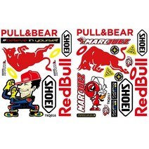 레드불데칼 스티커 레드불 오토바이헬멧 데칼 악마의 발톱 헬멧 스티커 오토바이 자동차, 헬멧 스티커 세트