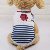 강아지 고양이 봄 옷 나시 시밀러룩 소형견 토이푸들 바캉스 프렌치불독 크롭티, XL 4.5-5.5kg, blue stripes