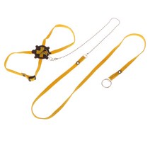 1.2m Dragon Leash 조정 가능한 도마뱀 트랙션 벨트 휴대용 도마뱀 훈련 가죽 끈, 노랑