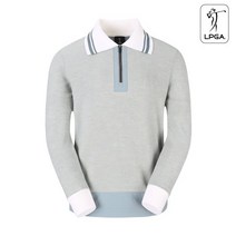 피지에이 투어 앤 엘피지에이 여성 우븐믹스형 카라 반집업 티셔츠_카키