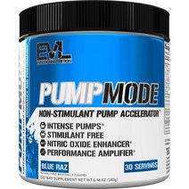 EVL 펌프모드 프리워크아웃 부스터 무카페인 블루라즈베리 183g 30서빙
