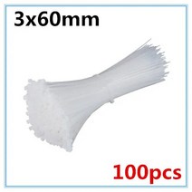 케이블타이 자동 잠금 나일론 케이블 타이 화이트 블랙 밀크 와이어 지퍼 3X60mm 80mm 100mm 120mm 150mm 200mm 100PCs, 없음, 1.3 x 60mm