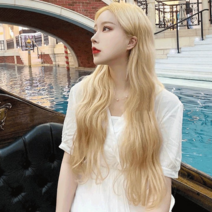 Prosekor 웨이브 롱헤어 인모 전체가발 아이돌가발 금발/흑발 8색상, 라이트브라운