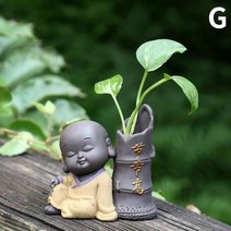 세라믹 차 애완동물 장식품 부처님 계몽 미니 스님 인형 고운 모래 스몰 가구 트레이, G