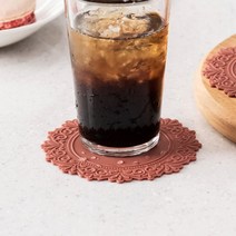 mh_국산 실리콘 컵받침 예쁜 티코스터 카페 커피잔 받침, 프리스 블랙