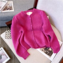 앙고라 알파카 고급 가디건 카라 코튼 카디건 가을 할머니 여성 페이크 코디 명품 예쁜