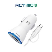 액티몬 QC3.0 차량용 고속충전기 USB 5핀 C타입 듀얼