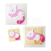 쉬운퍼즐 고양이 아기나무장난감 애기퍼즐 나무장난감